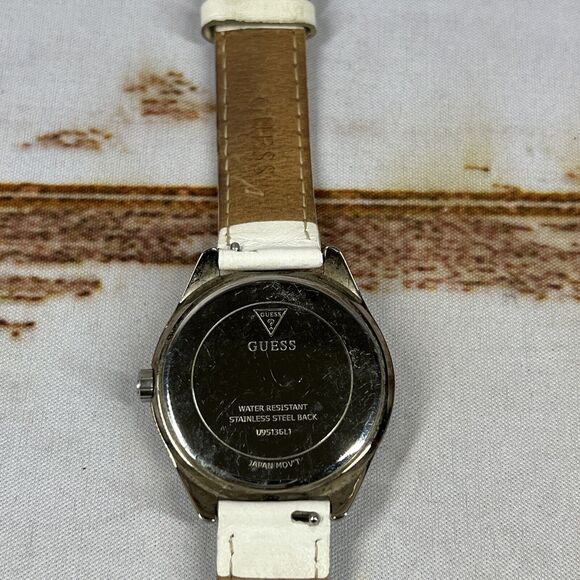 GUESS G75991L Womens Analog Watch Silver Case Floral Dial 44 mm - Picture 6 of 8